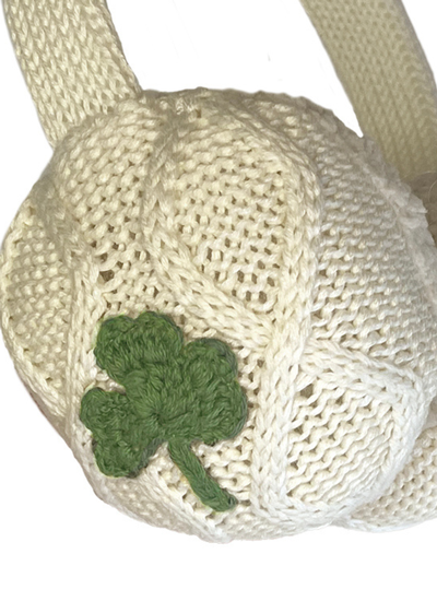 Kids' Cream Ear Muffs with Shamrock